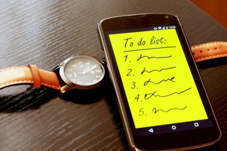 To do list on phone and a watch