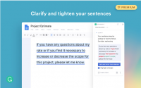 Screenshot of Grammarly showing suggested corrections