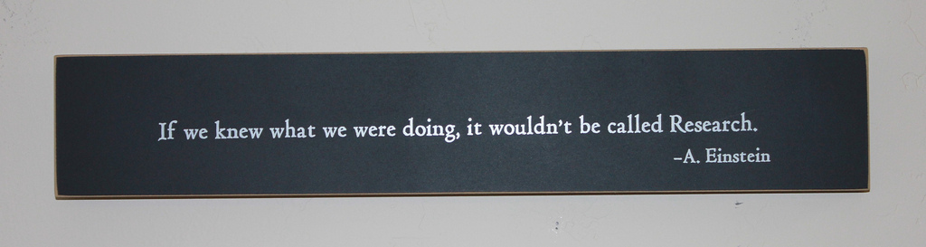 If we knew what we were doing, it wouldn't be called Research - A. Einstien