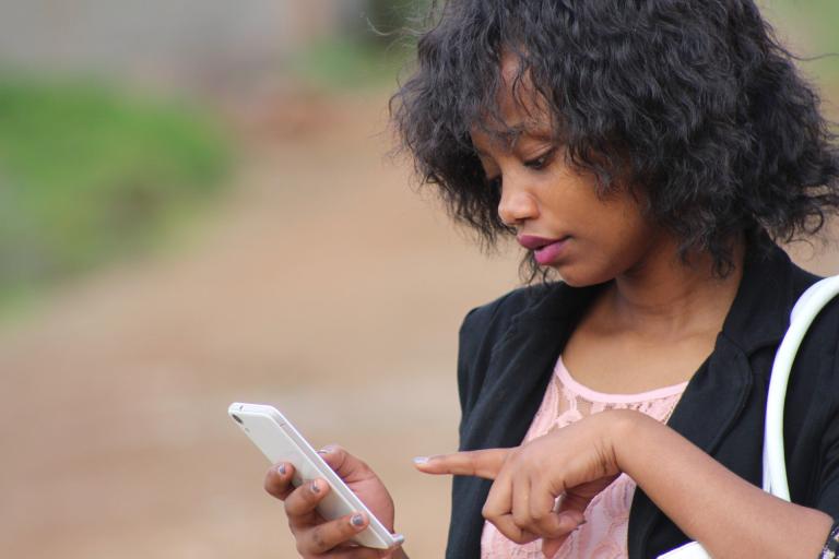 Woman on a phone