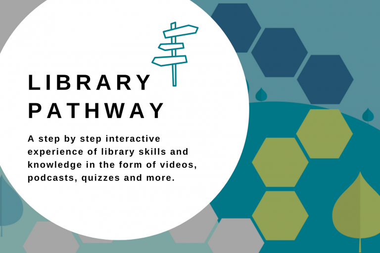 library pathway postcard image