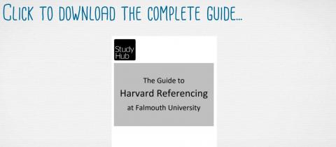 Still from video:  to download the complete guide to Harvard referencing
