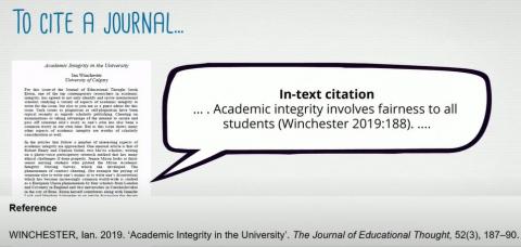 Still from video:  to cite a journal reference in text: