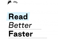 Screenshot of the Jiffy Reader extension page with text that says 'Read better faster'.