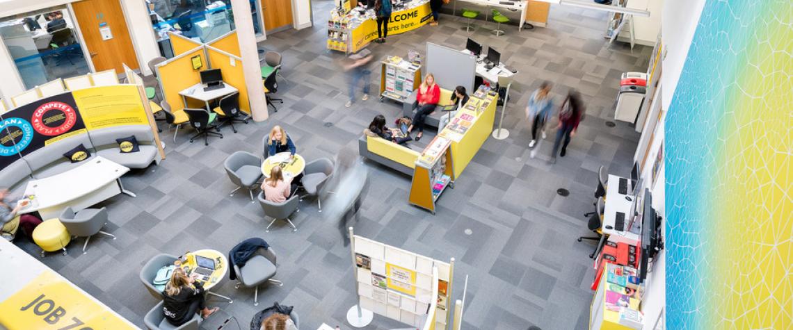 The Career Zone at Penryn campus, seen from above.