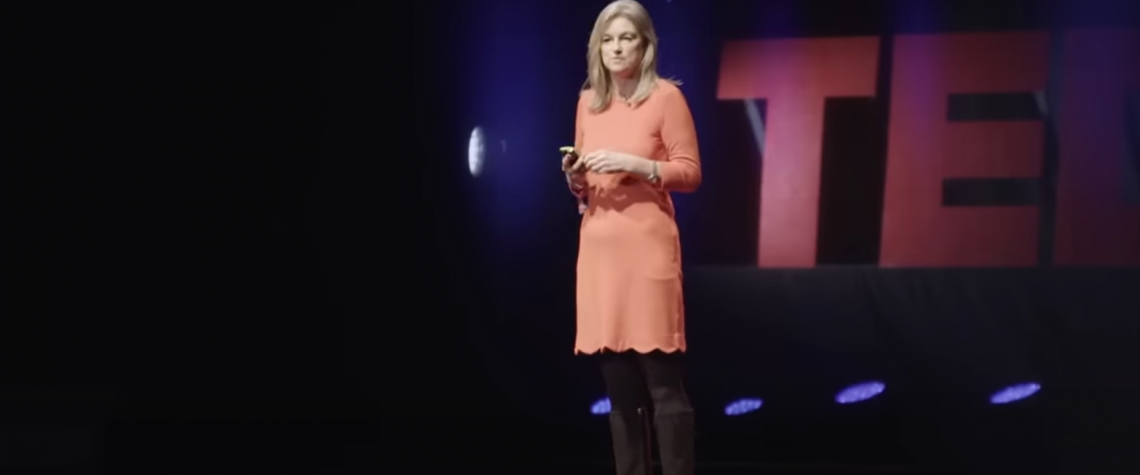 Screenshot of a TED talk on the Creative Brilliance of Dyslexia by Kate Griggs.